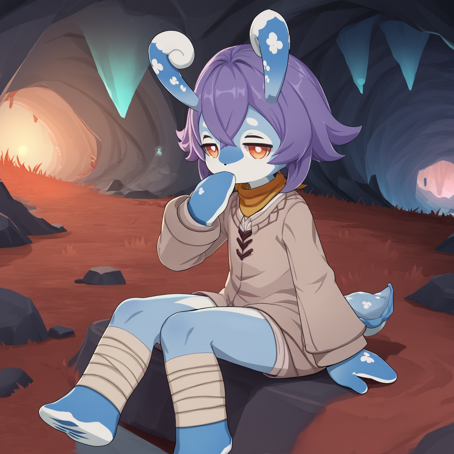 108710-2323287576-score_9, score_8_up, score_7_up, source_anime, BREAK,__melusine, curly ears, stubby tail, blue skin, orange eyes, purple hair, c.png